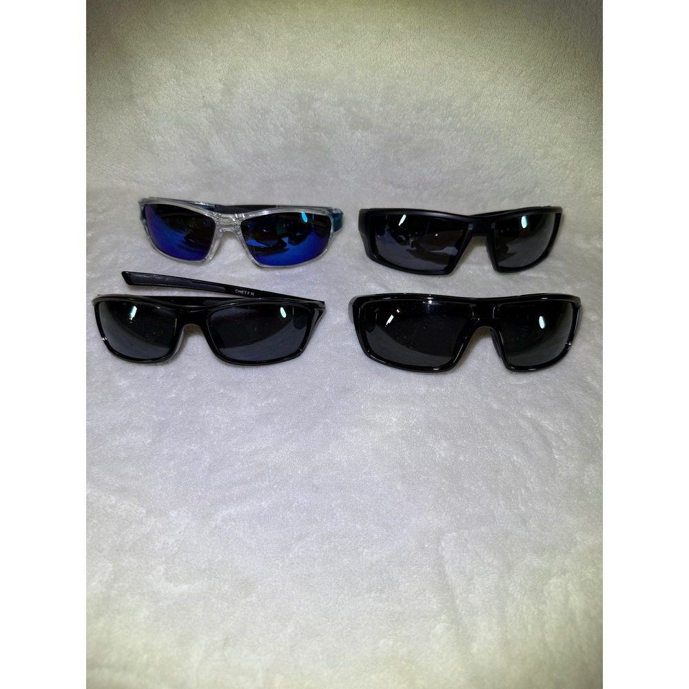 Unbranded Sunglasses Men OS Black Blue Sport‎ Wrap Bundle 4pk ATTCL Kast